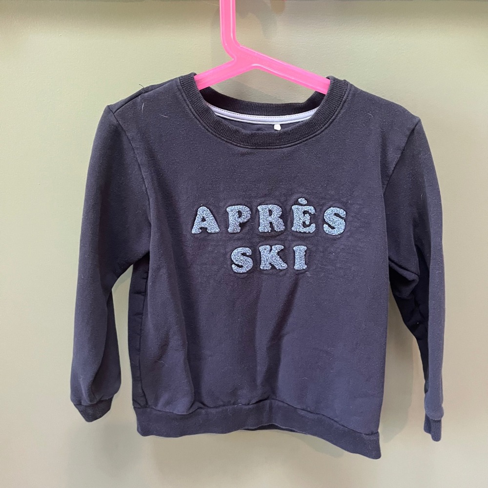 Petit Lem Kids Blue Après Ski Graphic Sweatshirt Size 6 Organic‎ Cotton